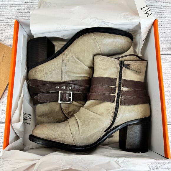 Miz Mooz Women's Distressed Kaycee Taupe Buckle Slouch Booties Size 40/(9/9.5) - Picture 5 of 10